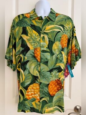 JAMS WORLD Hawaiian Aloha Short Sleeve Shirt Pina Pa'ina Large NWT